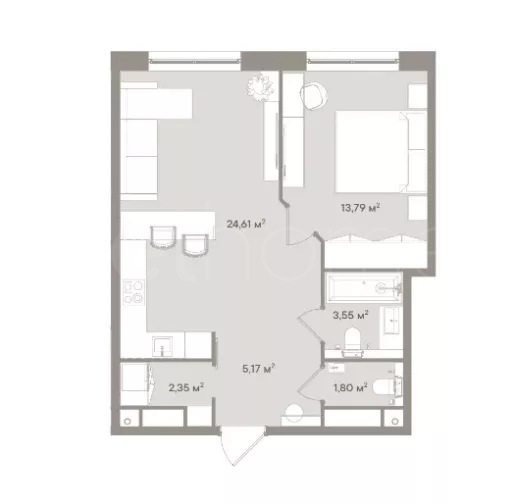 Продажа квартиры площадью 51.27 м² 3 этаж в D`ORO MILLE по адресу Кутузовский, г Москва, ул Можайский Вал, д 7А