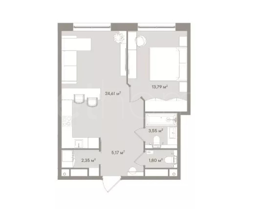 Продажа квартиры площадью 51.27 м² 2 этаж в D`ORO MILLE по адресу Кутузовский, г Москва, ул Можайский Вал, д 7А